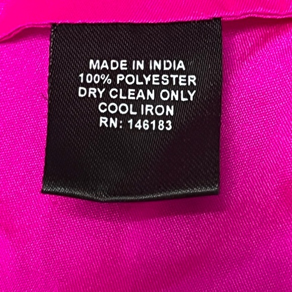 Azeeza Tanvi Midi Dress Hot Pink Taffeta Tiered Ruffle‎ Hem Spaghetti Strap XS - Picture 10 of 11